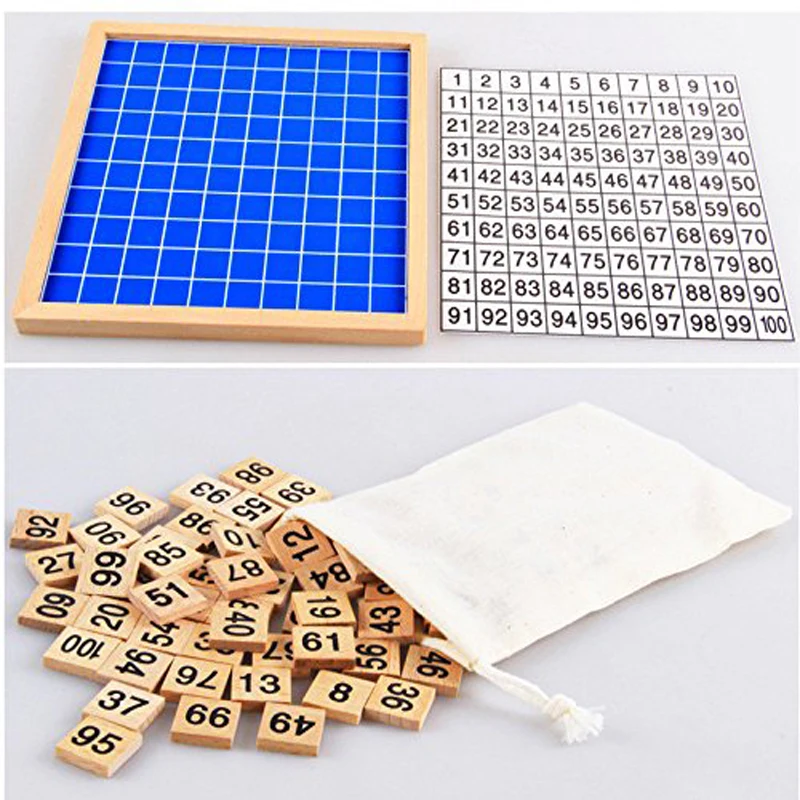 Деревянная игрушка 1-100 доска Монтессори математические игрушки Цифровые фигуры на доску блоки Монтессори игрушки детские развивающие игрушки