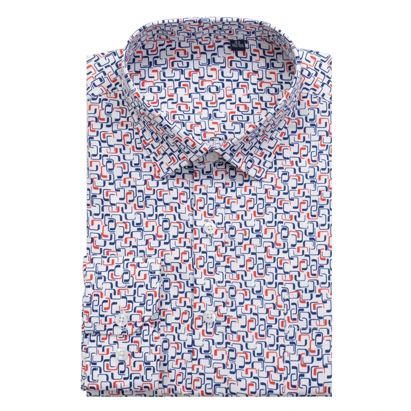 Chemise Homme Manches Longues Imprimée - Style Décontracté/smart, Motifs Floraux & Géométriques
