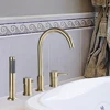 4Pcs Brass Bathroom Bathtub Faucet Bath Faucet Deck Mounted Handheld Tub Mixer Tap Cold Hot Mixer Water Tap With Hand Shower 2