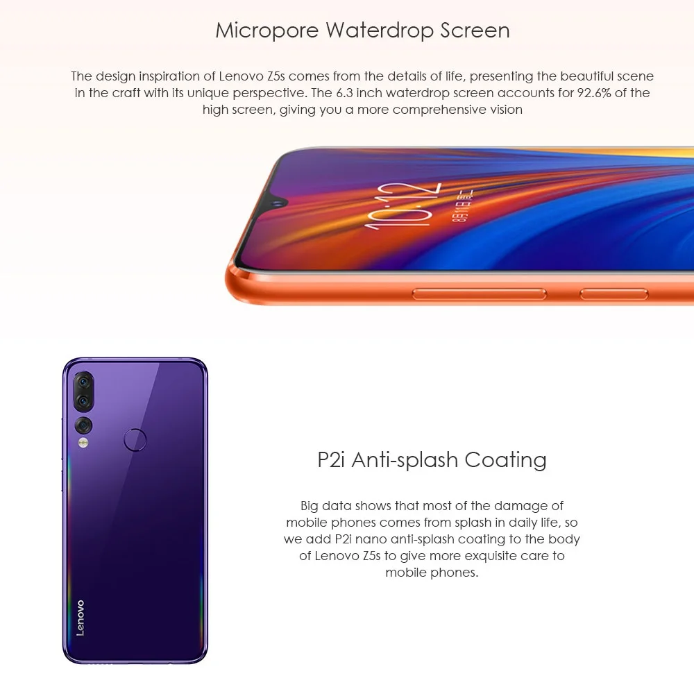 Глобальная версия lenovo Z5s 4G Android смартфон 6 3 ''Snapdragon Восьмиядерный 4 Гб 64