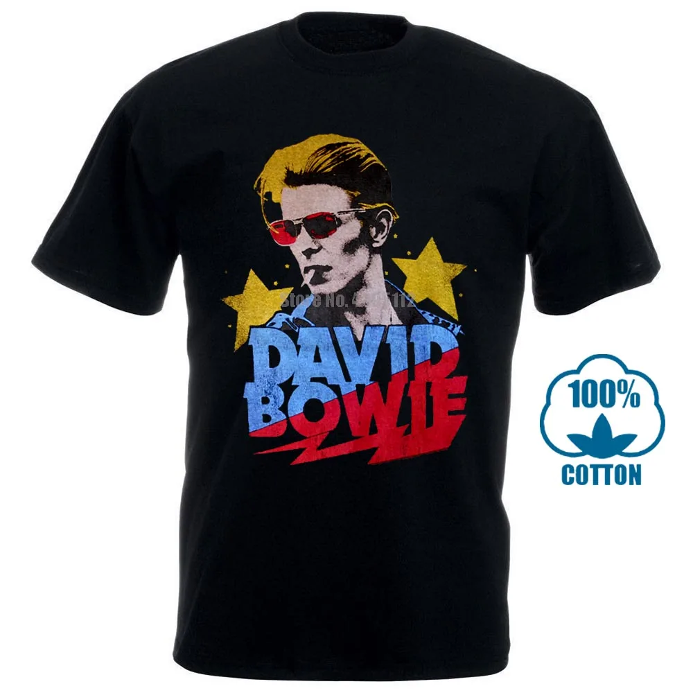 Authentic DAVID BOWIE Starman Smoking Photo Logo T-Shirt S-2XL NEW