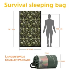 Аварийный спальный мешок-легкий спальный мешок для выживания для активного отдыха, кемпинга, походов Bivy мешок с сумкой на шнурке