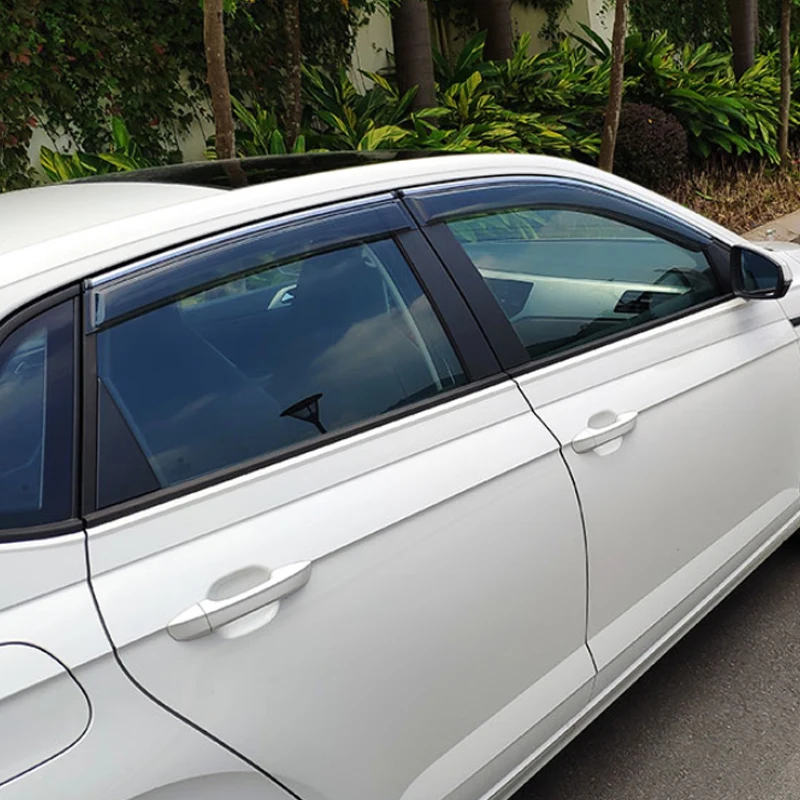 Автомобильный Стайлинг внешние навесы укрытия окна Козырьки Защита от солнца дождь щит наклейки Чехлы для Volkswagen Polo Virtus MK6 AW