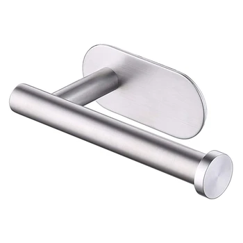 

Wall Mounted Toilet Roll Holder Self Adhesive Suction Stainless Steel Toilet Paper Holder for Bathroom Kitchen Without Drilling