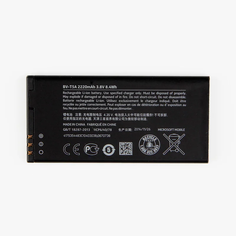 

Original BV-T5A phone battery for Nokia Lumia 550 730 735 738 Superman RM1038 RM1040 BVT5A 2220mAh