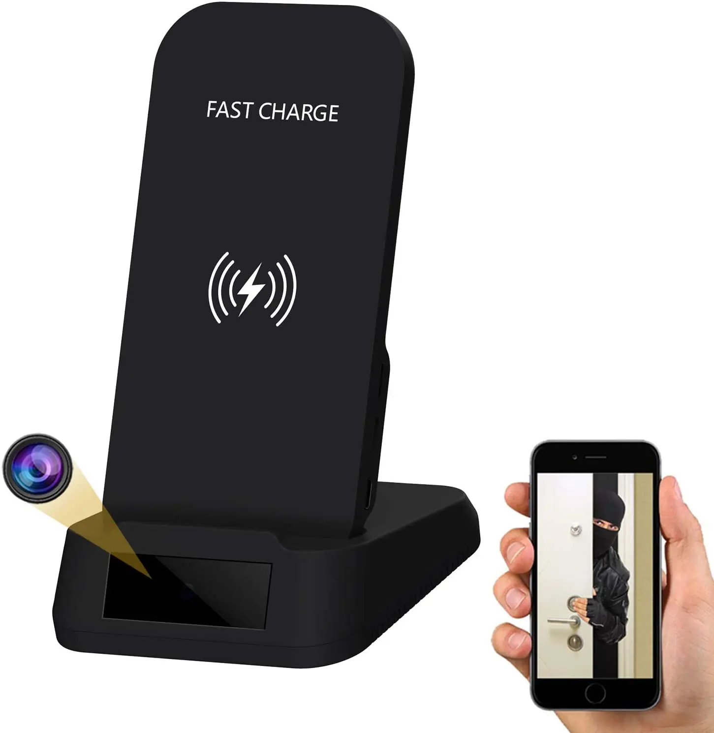 1080P HD WIFI Mini Camera Wireless Charger Camera Indoor Security Camera Invisible Lens Night Vision Motion Detection Camera 