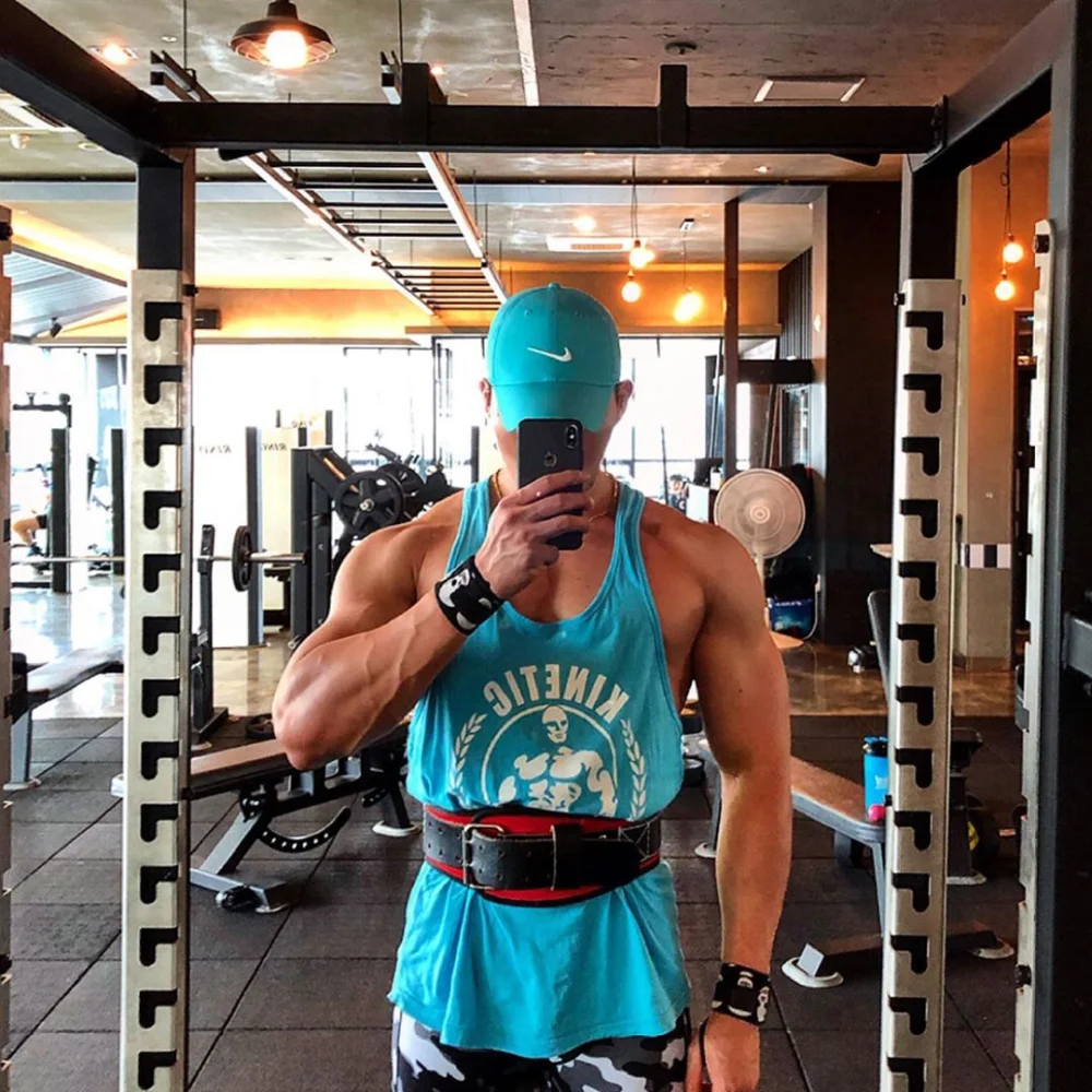 Gyms Tank Tops Men Elastic Cotton Vest O-Neck Gyms Tank Top Men Sleeveless Shirts Muscle Men Fitness Tops