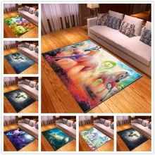 Ковер с рисунком единорога, 3D мультяшный детский игровой коврик для спальни, мягкие фланелевые большие ковры из пены с эффектом памяти для гостиной