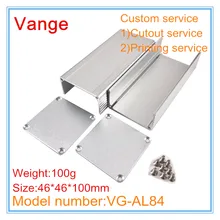 1pcs/lot mould extruded profile project metal boxes 46*46*100mm 6063-T5 aluminum enclosures boxes diy for PCB module design