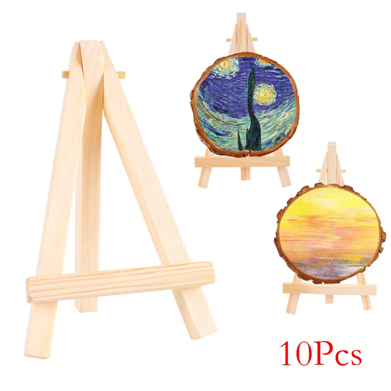 

10*Wooden Easels Wood 7*12.5cm Stable And Strong Not Easy To Deform Small Mobile Phone Brackets