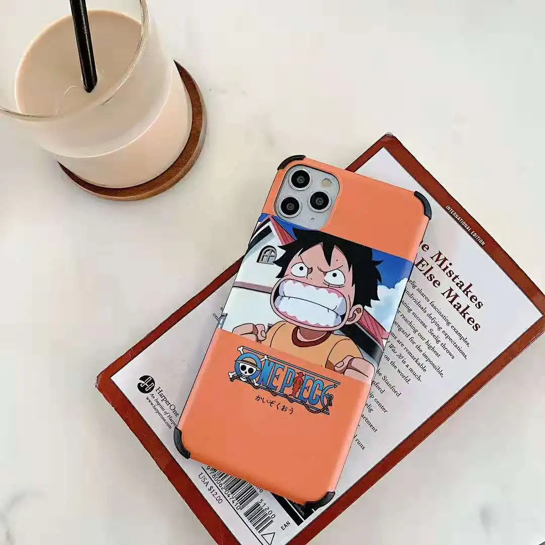 Japanese Anime Cartoon One Piece Luffy Funny Mobile Case For iPhone 11 Pro Xs Max Xr 7 8 plus Scrub Soft IMD Silicone Cover | Мобильные