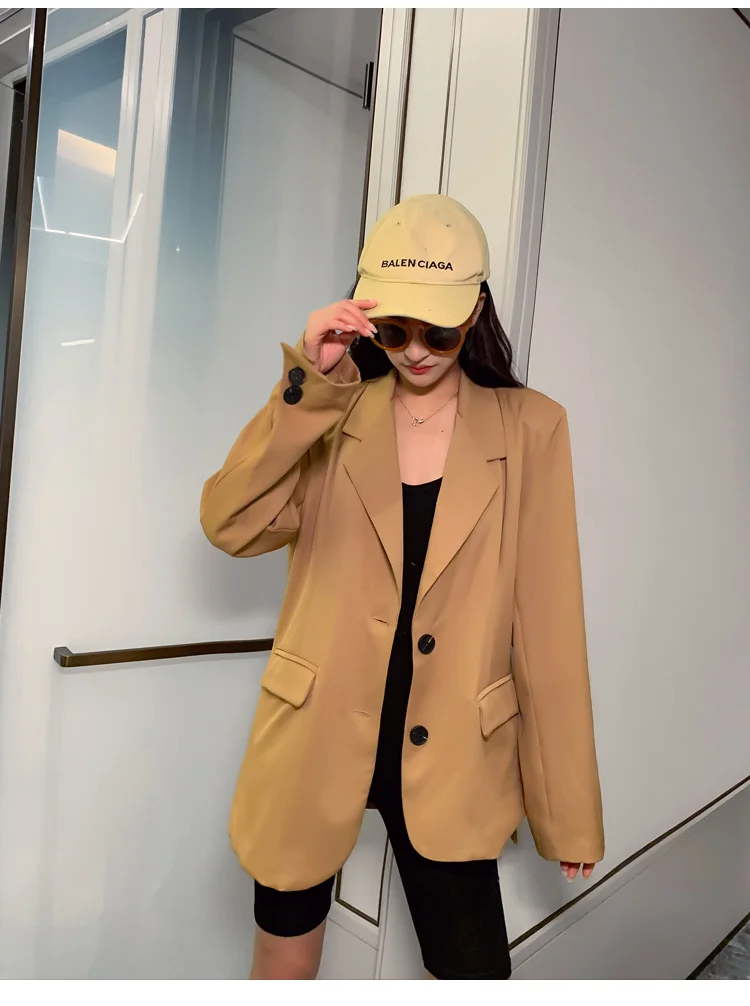 High Quality Long Sleeve OL Blazer Women All-match Business Slim Women Suit Single-breasted Womens Tops and Blouses With Belt
