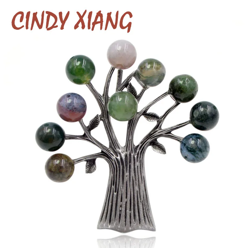 Женские броши в виде дерева CINDY XIANG элегантная Винтажная брошь с булавкой