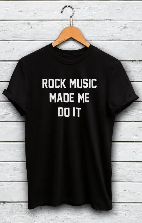 Top Women Funny t-shirt Outfits tees Fashion Clothing t Shirt summer style outfits ROCK MUSIC MADE ME DO IT T | Женская одежда