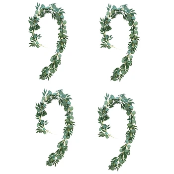 

2 Meters Artificial Fake Eucalyptus Willow Green Plant Wedding Diy Decorative Flower Plant Leaf Simulation Rattan Home Decoratio