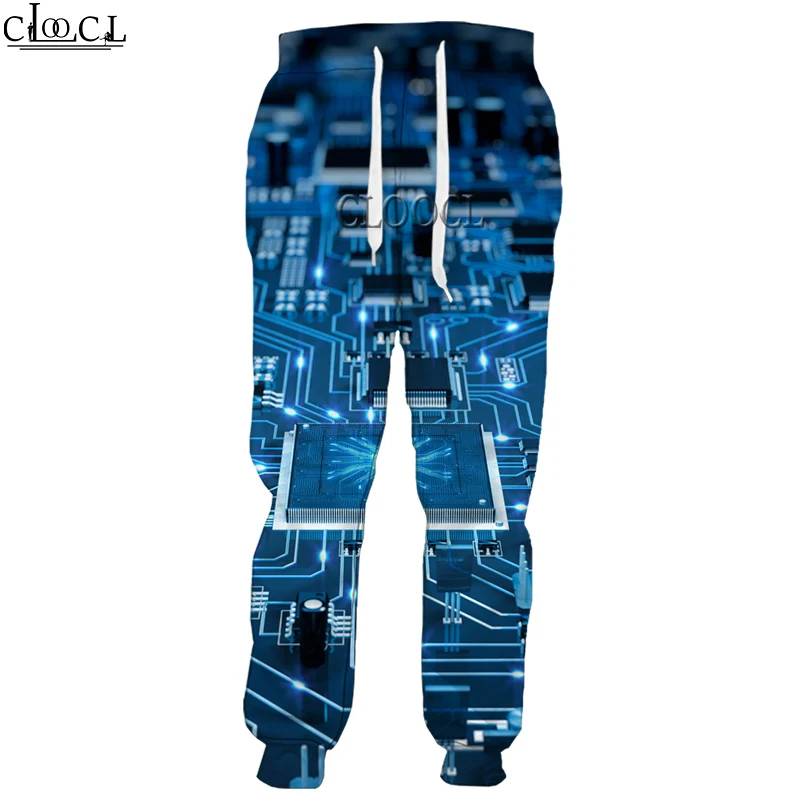 

HX Electronic Chip Fashion All-match Trousers 3D Printed Unisex Funny Casual Trousers Spring Autumn Streetwear Sweatpants