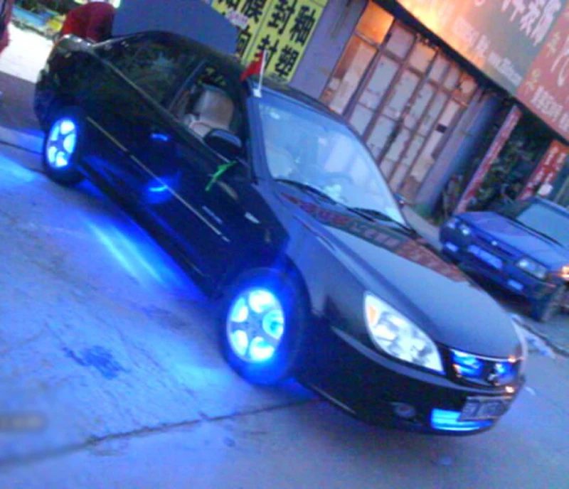 2 LED bicycle car wheel lights flash tire spoke lights waterproof