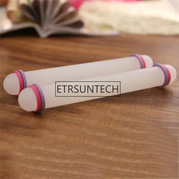 

50pcs Plastic White Non-stick Fondant Rolling Pin Non-stick Glide Cake Dough Roller Decorating Cake Backing Roller