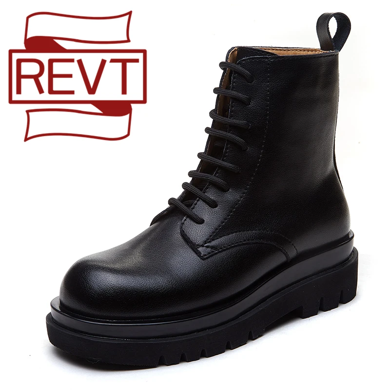 

REVT Chunky Boots For Women Platform Gothic Motorcycle Boots Winter Ladies Punk Casual Autumn Botas Mujer Female Ankle Boots New