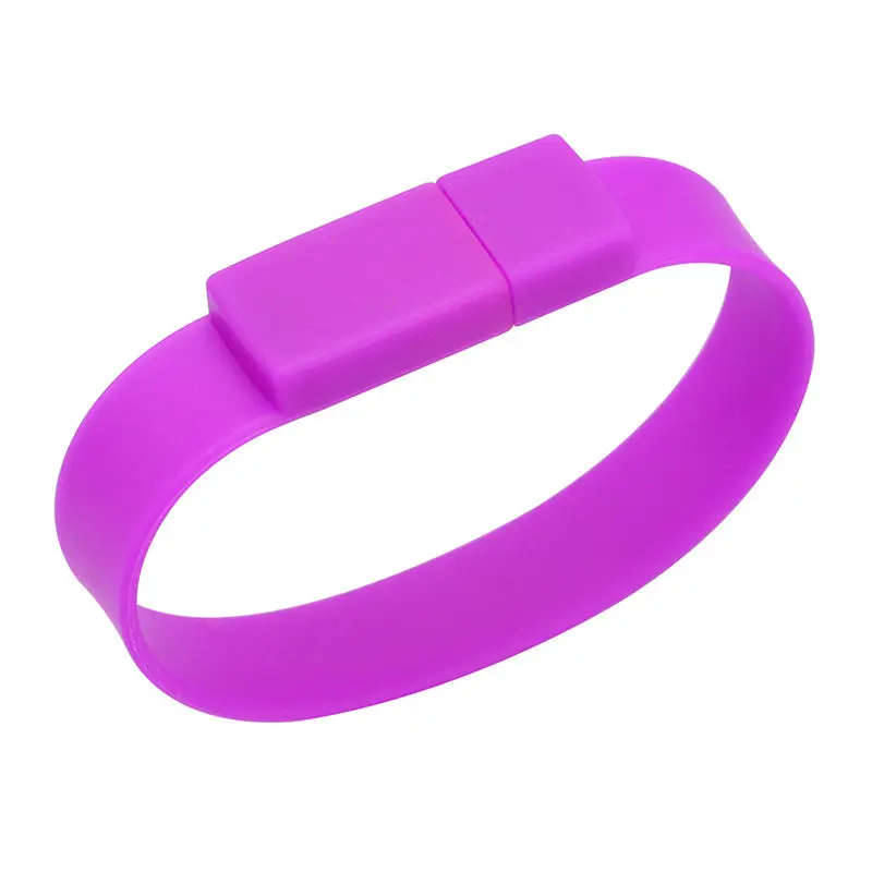 Purple Силиконовый браслет, браслет на запястье, 16 ГБ, 8 ГБ, 4 Гб, USB 2,0, USB флеш-накопитель, флеш-накопитель, u-диск, флешки, ремешок, Внешняя память - Цвет: Purple