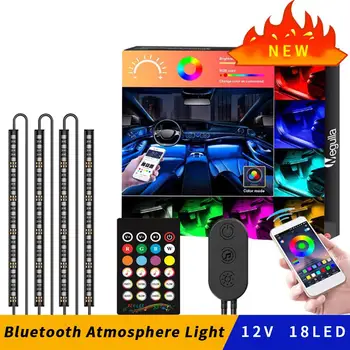 

Bluetooth Car RGB LED Strip Light Car Auto Decorative Flexible Colored LED Strip Atmosphere Lamp Kit Fog Lamp With Remote