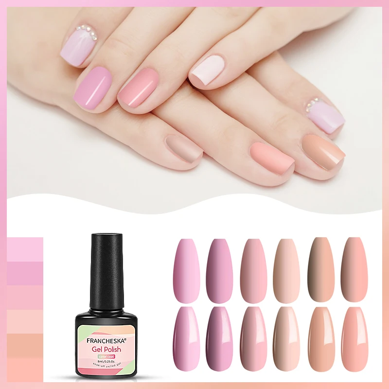 FRANCHESKA 6 Colors Butterfly Color Glue Hotting Colors Light Shine Organic Texture Soak Off Nail Gel Nail Art Decoration TSLM1
