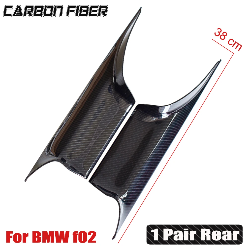 ABS пластиковая ручка для межкомнатной двери автомобиля для BMW f01 f02 7 серия 730 740 750 панель Потяните обшивку рамы покрытие из углеродного волокна/яркий черный - Цвет: 1Pair-Rear-CarB-F02