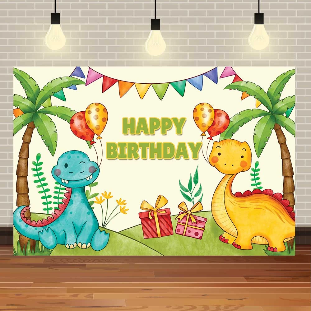 NeoBack Fondo de fotografía de feliz cumpleaños para Celebración de bebé, cartel  de fiesta DIY de dinosaurio de dibujos animados de bosque jurásico, telón de  fondo para fotografía|Fondo| - AliExpress