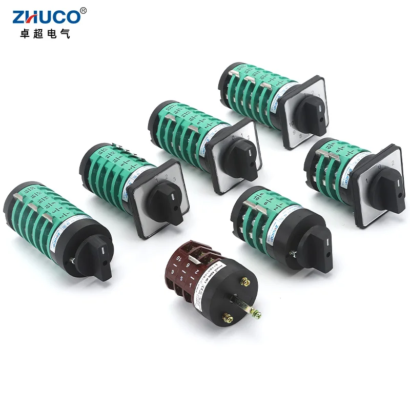 ZHUCO KDHC-32/3X7-5 690V 32A 1-7 7 위치 5 극 은색 접촉 조정 가능한 용접 기계 로터리 전환 캠 스위치