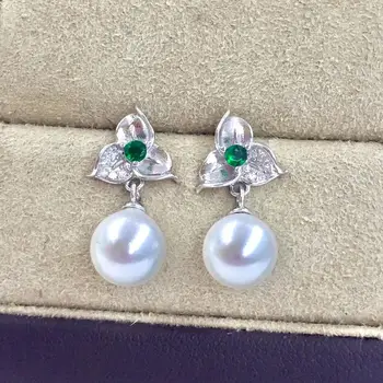 

DIY Mounts 925 Sterling Silver Earrings Findings Settings Base Mountings Parts for Coral Pearls Agate Crystal Stones Jade