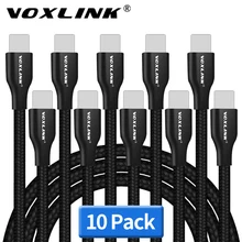 VOXLINK 10 paket naylon örgülü USB kablosu için iphone X XS hızlı şarj Sync veri 2.4A için iphone xr max şarj kablosu