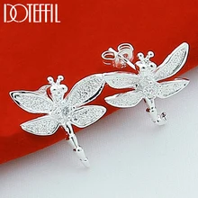 2016 Fashion 925 Sterling Silver Dragonfly Stud Earrings Jewelry Fashion Jewelry E151