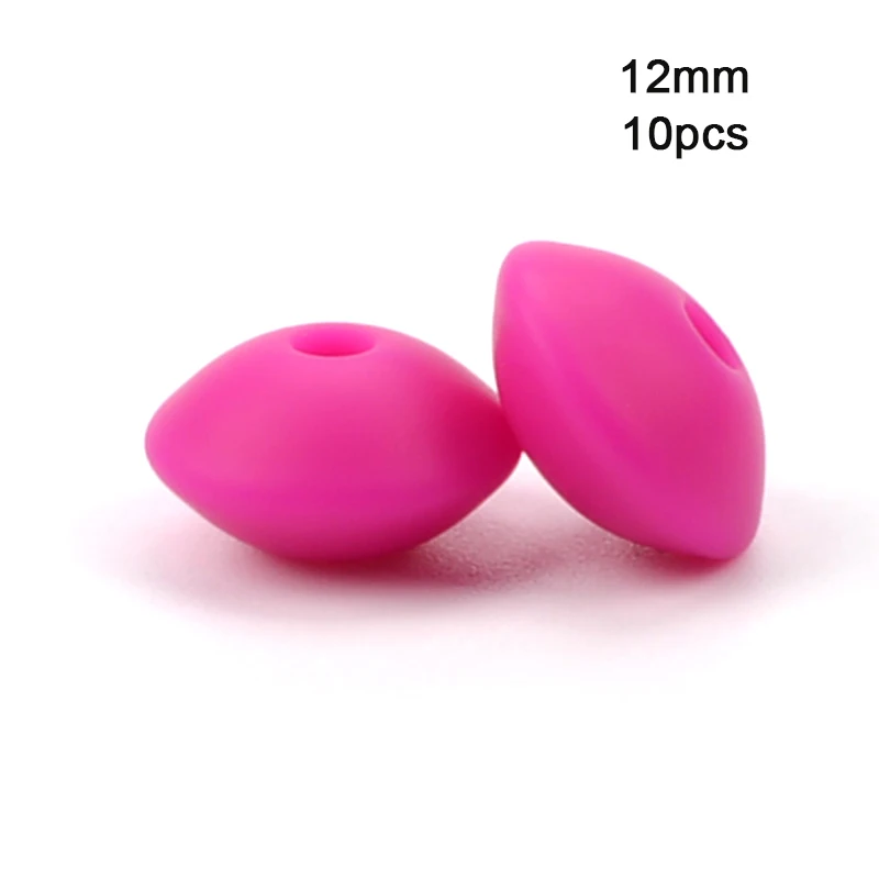 viole red LOFCA, 12 мм, 10 шт./лот, силиконовая чечевица, круглые бусины, Прорезыватель для зубов, детский прорезыватель, жевательный, BPA бесплатно, сделай сам, цепочка для соски, пищевой силикон - Цвет: viole red