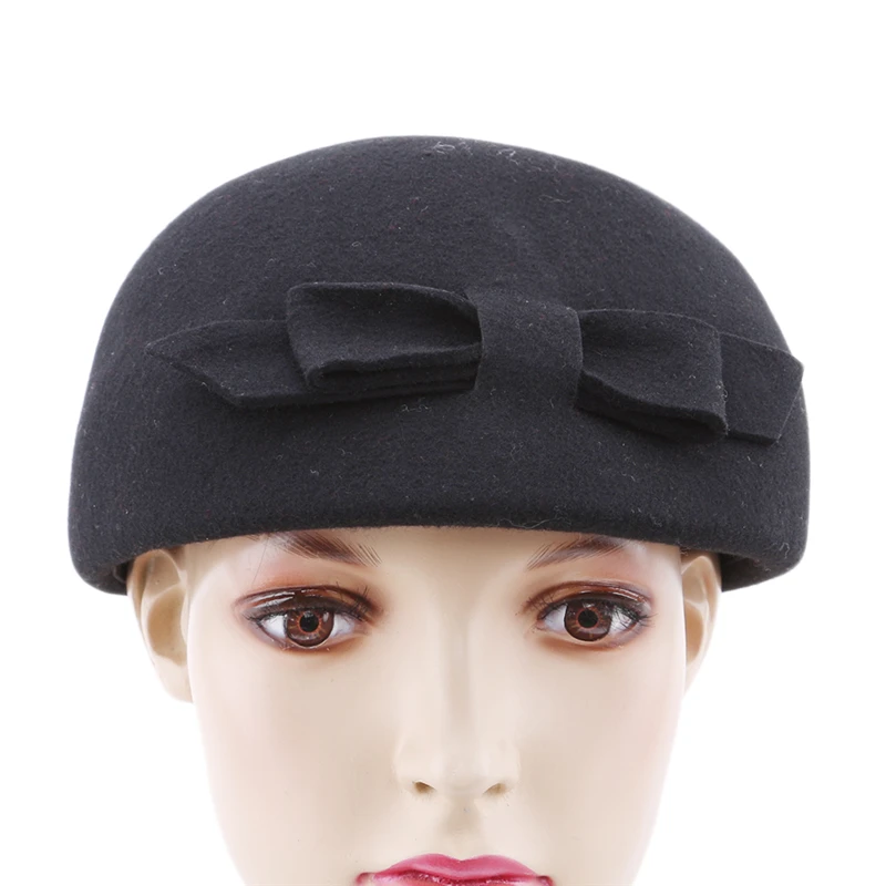 

Fashion Wool Felt Bow Winter Hats High Quality Women Beret Hats New Female Berets Women Solid Plain Barets