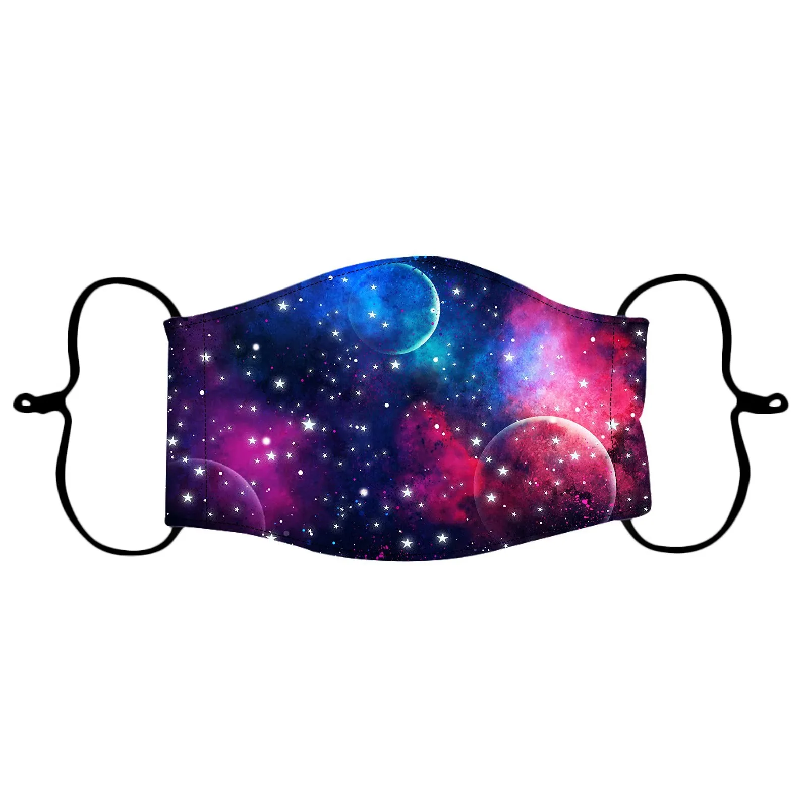 

3d Черное звездное небо для детей маска для лица для мальчиков моющаяся многоразовая маска для лица с принтом Милая маска для лица Регулируемая маска