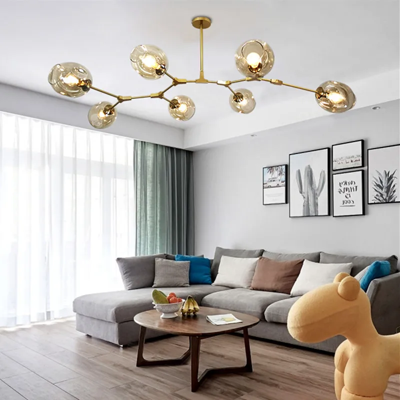 Modern Simple Pendant Lamp Metall Ball Chandelier Ceiling Lighting Fixture 
