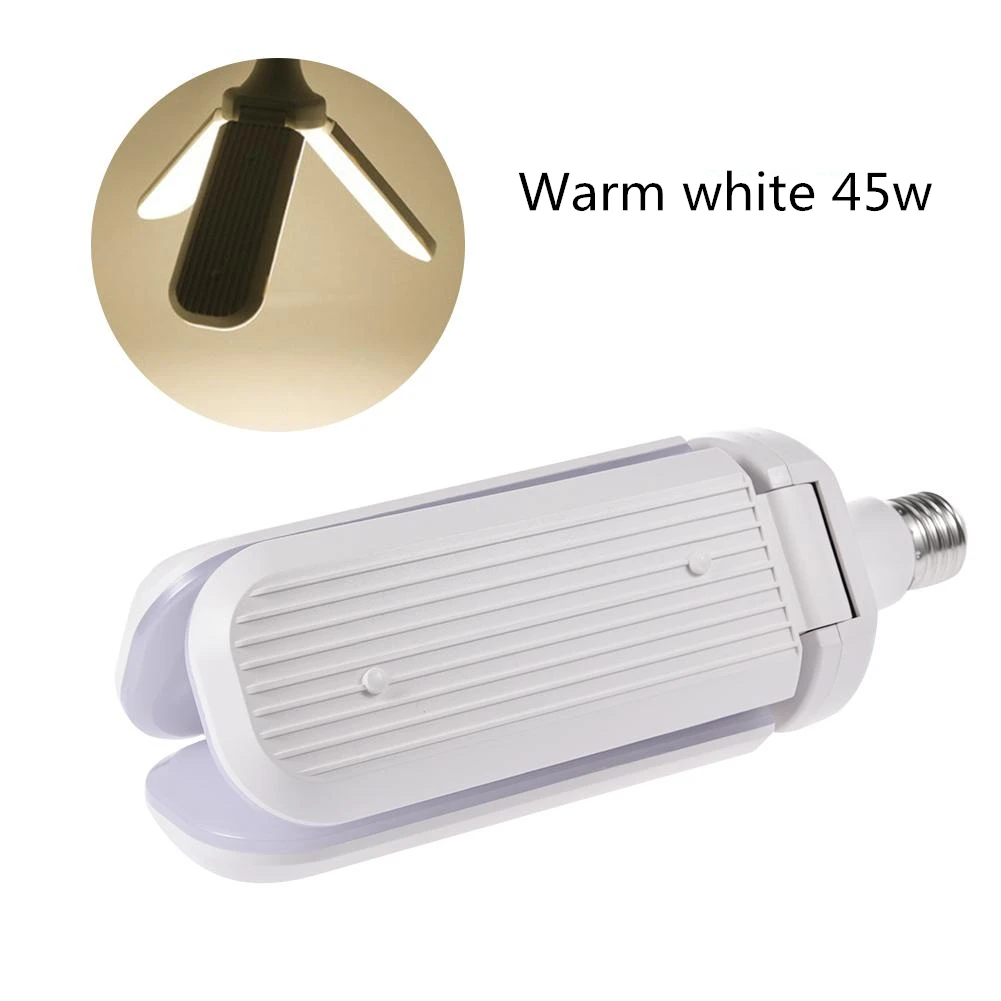 Warm white 45w Деформируемый гаражный светильник светодиодный highbay 30 Вт E27 110-265 в потолочный светильник для гаража/чердака/подвала/светодиодный светильник для дома - Цвет: Warm white 45w