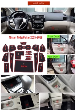 

Door Groove Mat For Nissan Tiida Pulsar C13 2015 2016 2017 2018 2019 Accessories Anti-Slip Mat Gate Slot Coaster Car Interiors