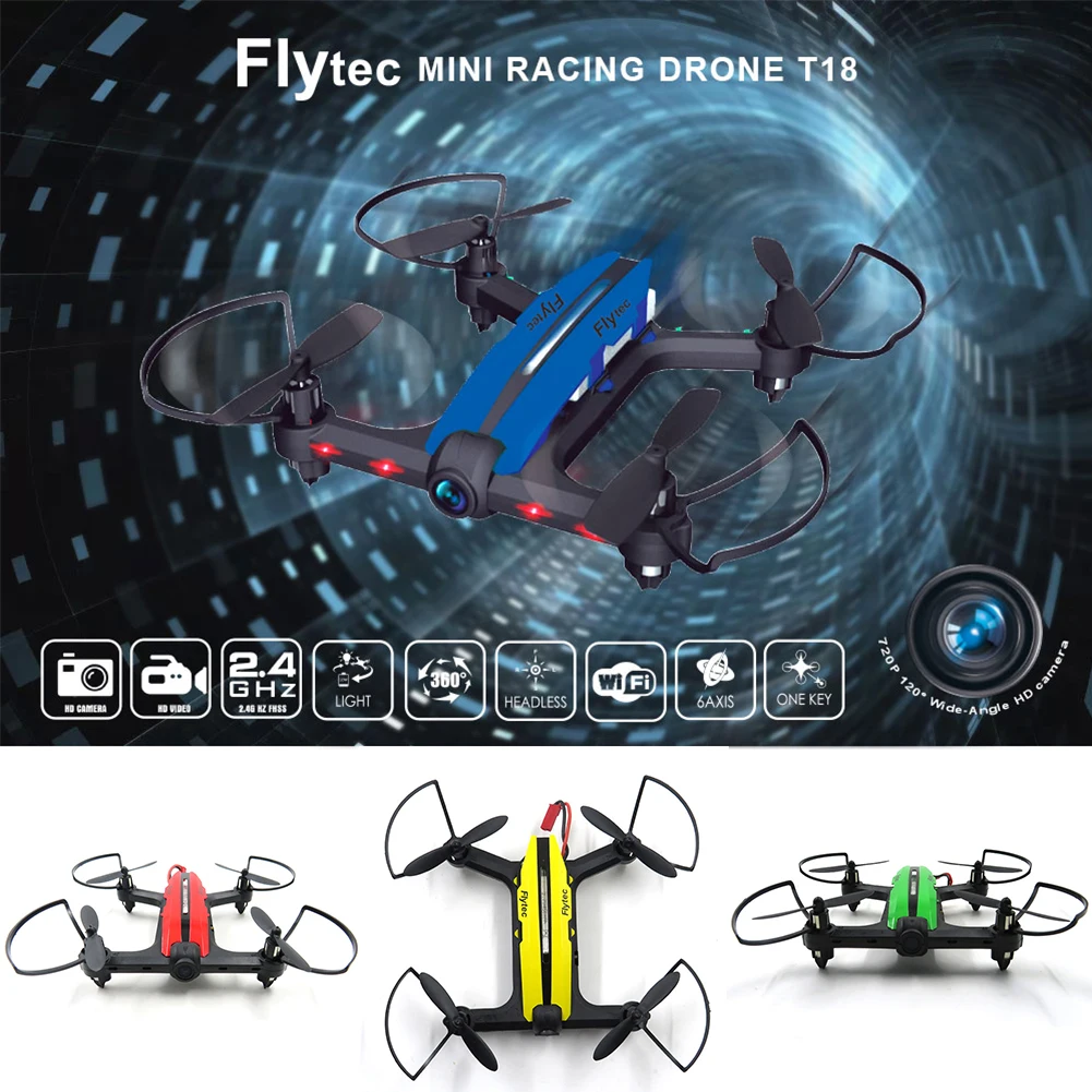 Flytec T18 Wifi FPV мини Дрон RC гоночный Квадрокоптер 720P видео