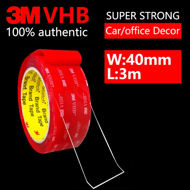 3M Nano Double Sided Tape VHB Heavy Duty Mounting Clear Adhesive Sticker Acrylic Foam Scotch Tape Anti-Temperature Car Decor 40mmx3m