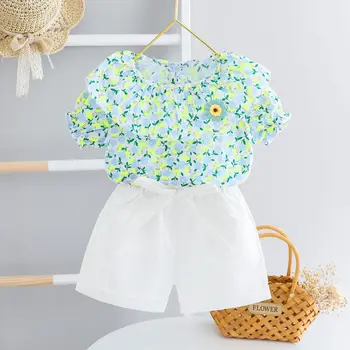 

2020 Summer Baby Girls Sets Print T Shirt and Shorts