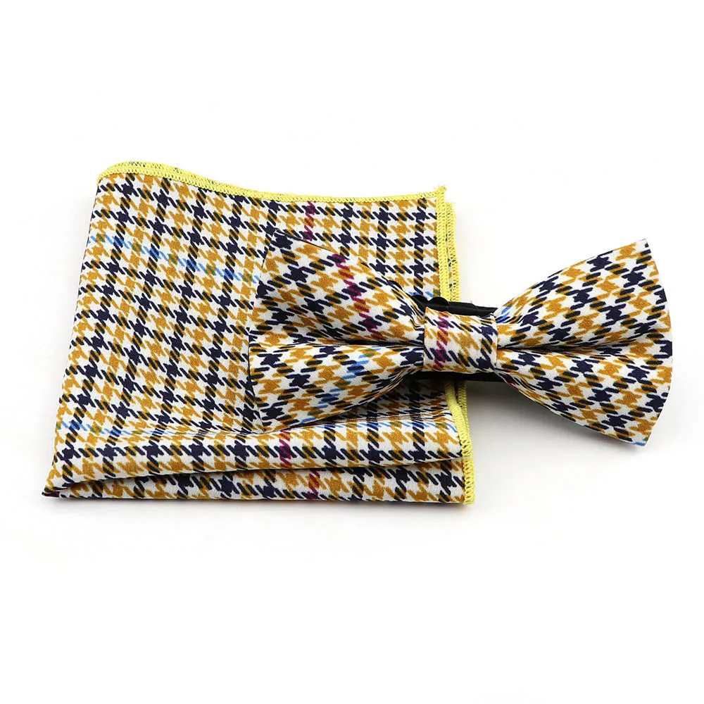 6 Мягкий носовой платок Scarve Bowtie Набор Винтажный Геометрический Цветочный Пейсли Полосатый Банкетный Карманный квадратный Бабочка бант аксессуар подарок - Цвет: 6