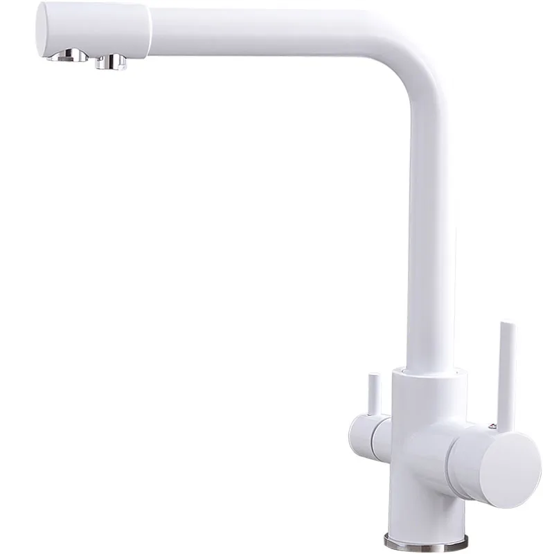 Кухонный смеситель латунный роскошный кран для питьевой воды с двойной ручкой 3