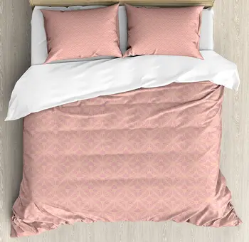 

Peach Duvet Cover Set Abstract Background with Soft Color Palette and a Cute Banner Wedding Inspirations Bedding Set Peach Pink