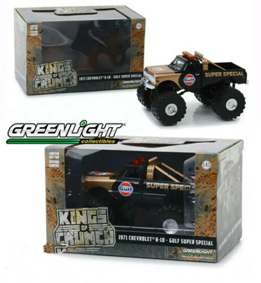 GL 1:43 Kings of Crunch 1971 Chevrolet K-10 монстр грузовик сплав модель автомобиля литье под давлением металлические игрушки подарок на день рождения для детей мальчиков