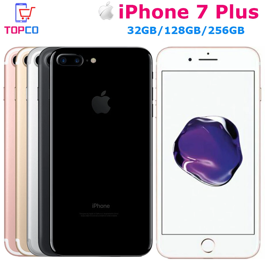Apple iPhone 7 Plus Factory Original Mobile Phone A10 12MP 4G LTE 5.5" Dual Core RAM 3GB ROM 32GB/128GB/256GB Cell phone NFC free apple cell phones