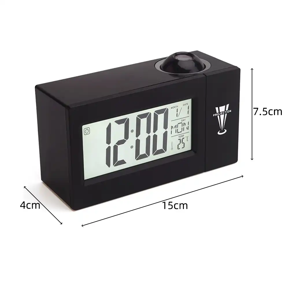 Projection Alarm Clock Ceiling Display Snooze Desk Table Clock