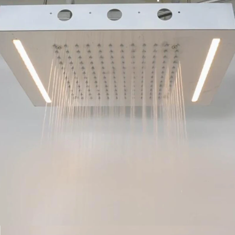 Светодиодный насадки для душа 500*360 мм встроенный, потолочный установлен осадков душ ванная комната огни 304 SUS полированная нужно мощность