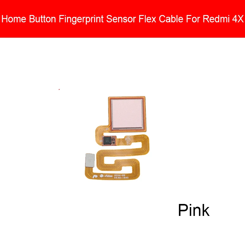 Pink For Redmi 4X Главная Кнопка отпечатков пальцев сенсор гибкий кабель для Xiaomi Redmi 4 4X возврат в меню сенсорный сенсор гибкая лента Замена запчасти - Цвет: Pink For Redmi 4X