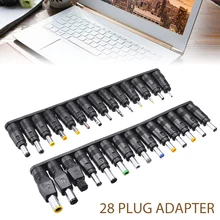 28 pçs/set Mono Plug Conector Jack DC AC Universal Plug Power Adapter Apropriado Para Laptop